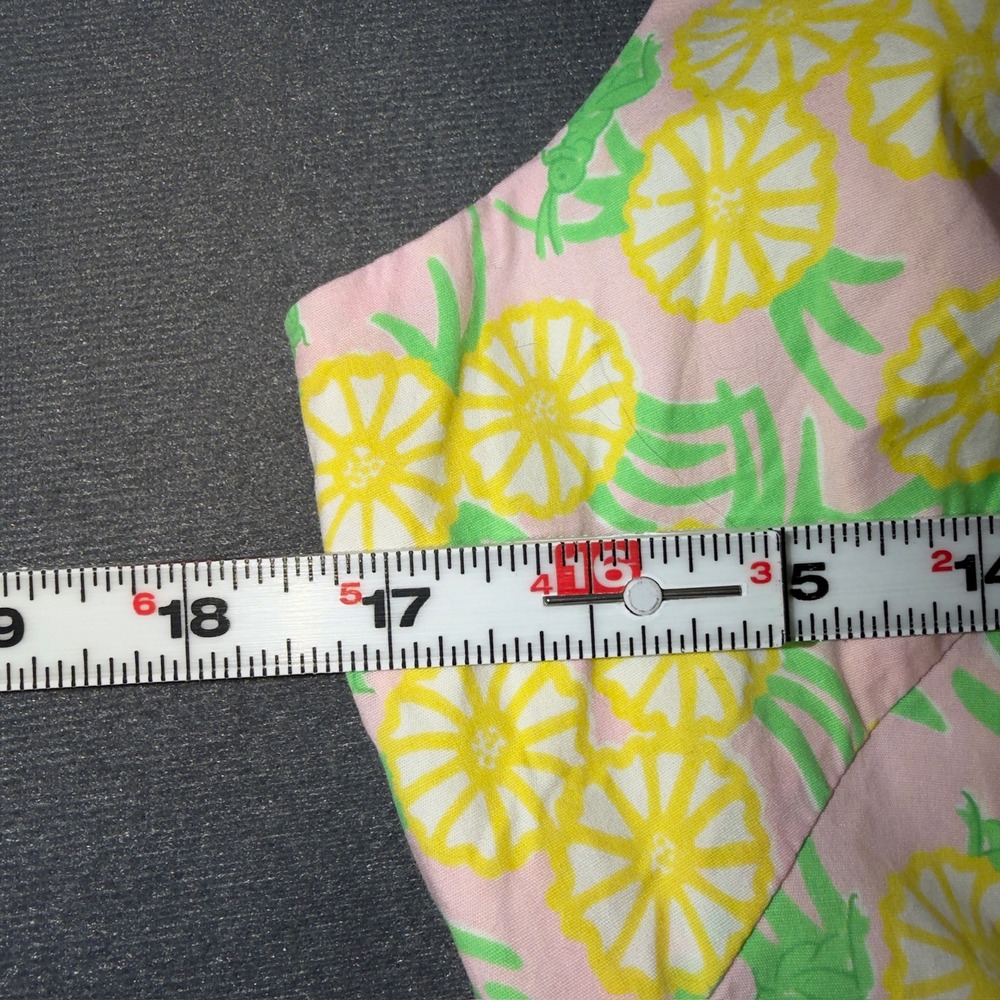 Lilly Pulitzer Pink Yellow Citrus Grasshopper Print Shift Dress Size 10 - Picture 4 of 8